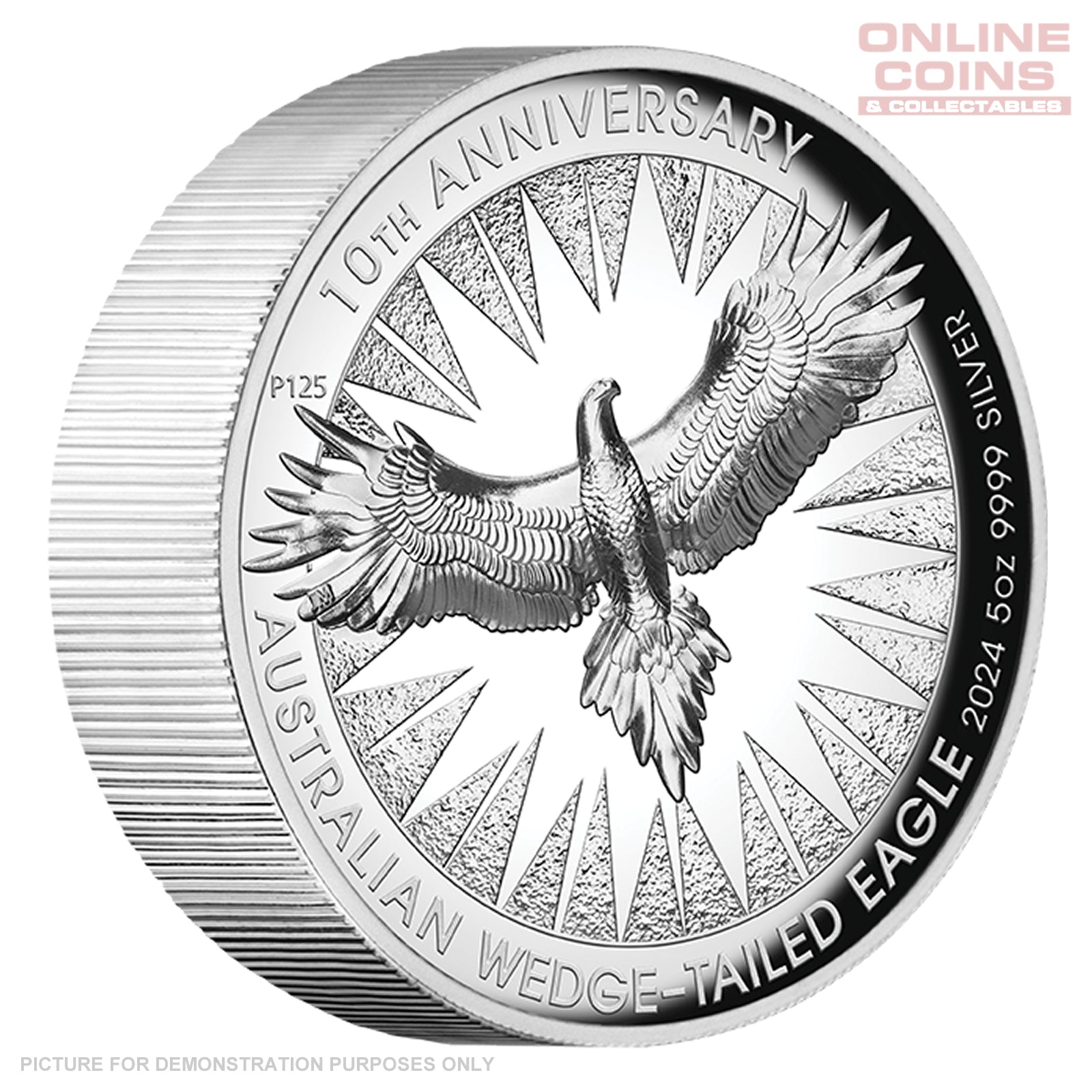 2024 Perth Mint 5oz Silver High Relief Coin - Wedge-Tailed Eagle 10th Anniversary